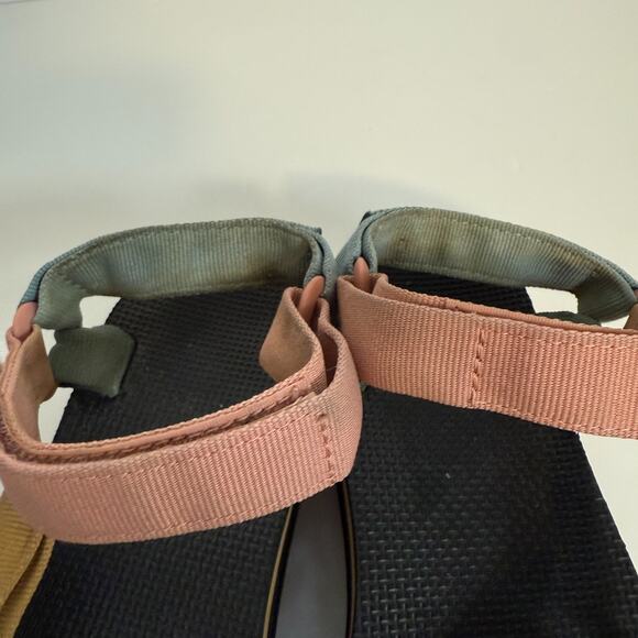 Teva Sandals Womens 10 Pink Blue Platform Universal Slip On Boho Y2K Casual - Picture 4 of 9